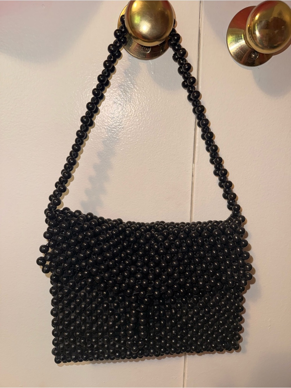 Vintage Gaymode Black Beaded Shoulder Bag - Elegant Evening Purse